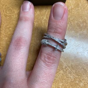 Sterling silver and crystal ring